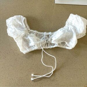 White Eyelet Crop Top